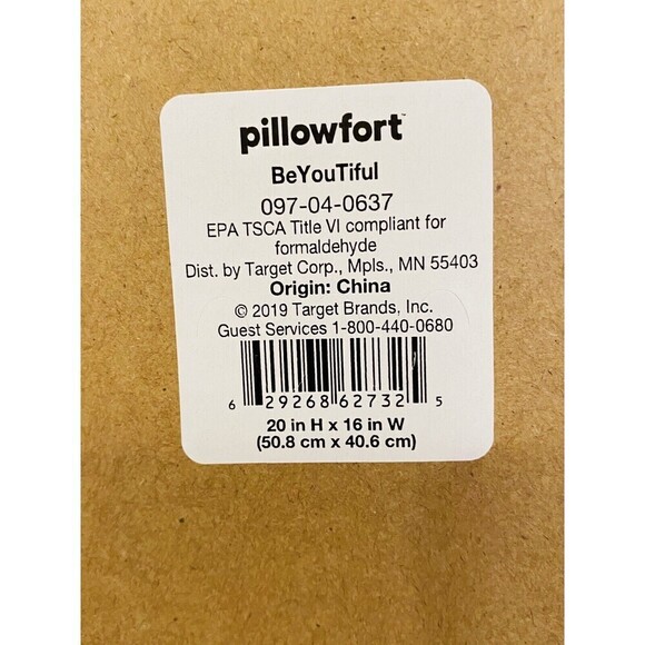 Be-you-tiful Screen Printed Glass Art Pillow fort wall frame white and black - Picture 6 of 7